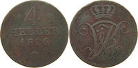 HESSEN KASSEL 4 HELLER Wilhelm II. 1821-1847 -