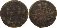 WÜRZBURG BISTUM 1/2 PFENNIG Adam Friedrich von Seinsheim 1755-1779. -
