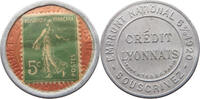 FRANCE ENCASED POSTAGE STAMP 5 CENTIMES CREDIT LYONNAIS 1920 ENCASED POSTAGE STAMP -