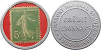 FRANCE ENCASED POSTAGE STAMP 5 CENTIMES CREDIT LYONNAIS 1920 ENCASED POSTAGE STAMP -