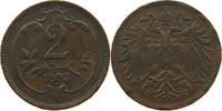 HAUS HABSBURG 2 HELLER 1893 FRANZ JOSEPH I. (1848-1916) S 3.46 US$  +  28.87 US$ shipping