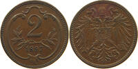 HAUS HABSBURG 2 HELLER 1897 FRANZ JOSEPH I. (1848-1916) SS 6.93 US$  +  28.87 US$ shipping