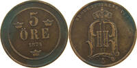 SWEDEN 5 &Ouml;RE 1874 OSCAR II. (1872-1907) SS 62.37 元  ＋  77.88 元 运费