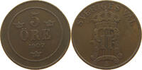 SWEDEN 5 &Ouml;RE 1907 OSCAR II. (1872-1907) SS 62.37 元  ＋  77.88 元 运费
