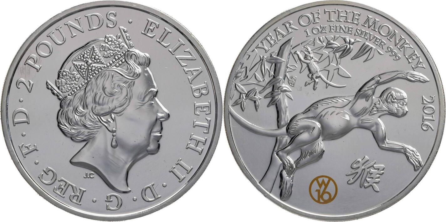 Grossbritannien 2 Pfund 2016 Year of the monkey - W16
