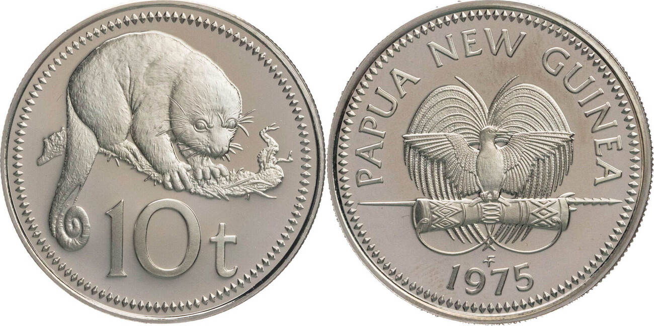 Papua-Neuguinea 20 Toea 1975 Kursmünze Proof | MA-Shops