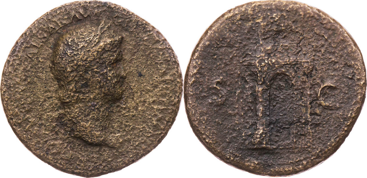Römische Kaiserzeit Sesterz um 64 n. Chr. Nero, Kopf
