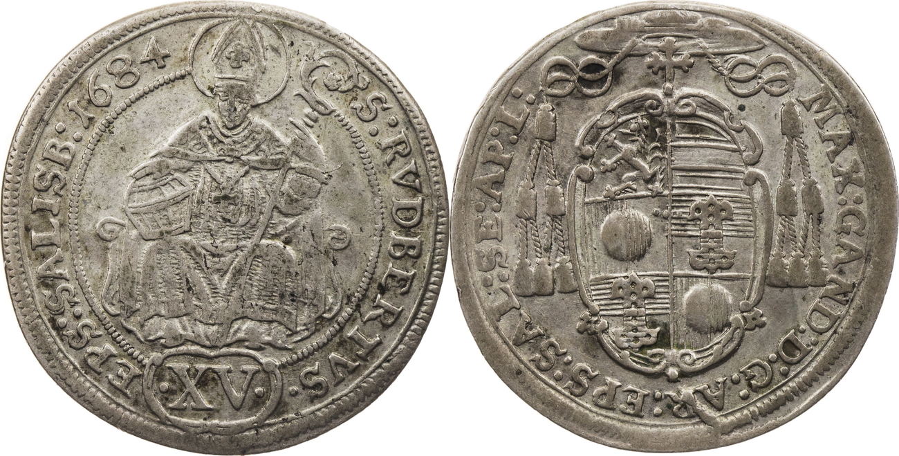 RDR, Salzburg 15 Kreuzer 1684 Max Gandolph Graf von Küenburg EF