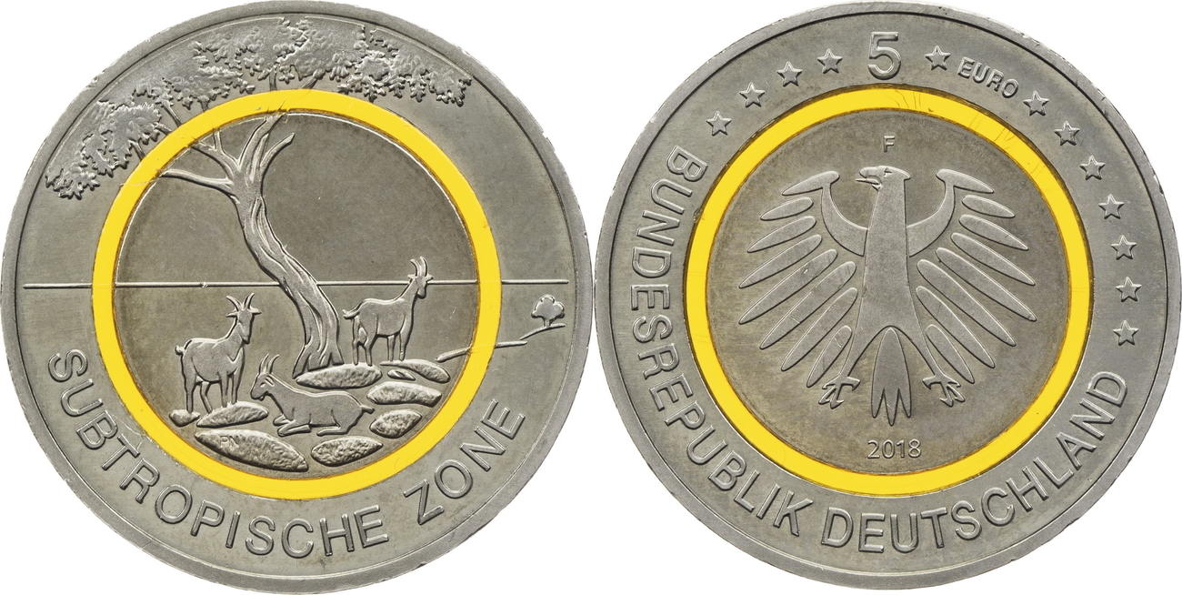 Bundesrepublik Deutschland 5 Euro 2018 F Klimazonen Der Erde 