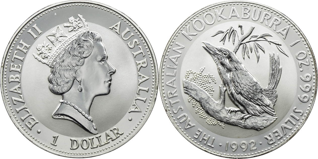 Australien 1 Dollar 1992 Elizabeth II. - Kookaburra BU (gekapselt) | MA ...