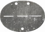 Erkennungsmarke o.J. Fliegerhorst-Kommandatur Köln-Ostheim A. 964 VF-EF, l. Korrosion
