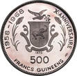 Guinea 7 x 500 Francs 1970 Auf Pharaonen (das alte Ägypten) mit Zertifikat und Etui Proof, berührt, angelaufen