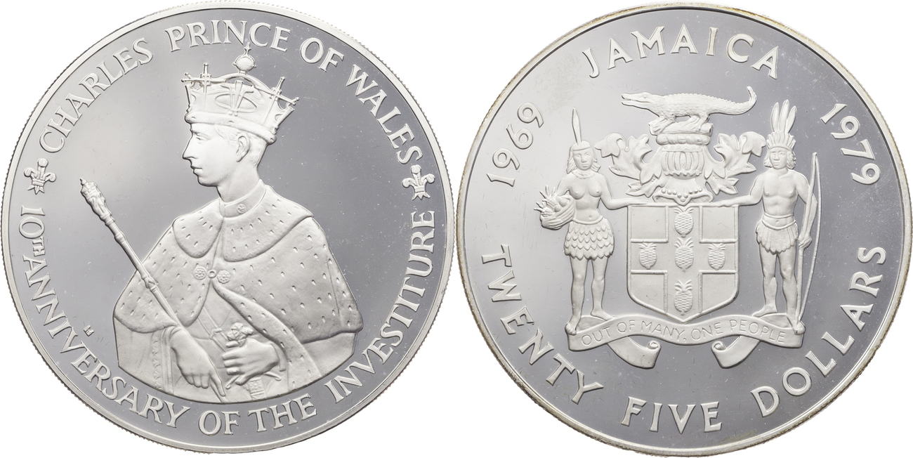 Jamaika 25 Dollars 1979 10th Anniversary of Investiture of Prince