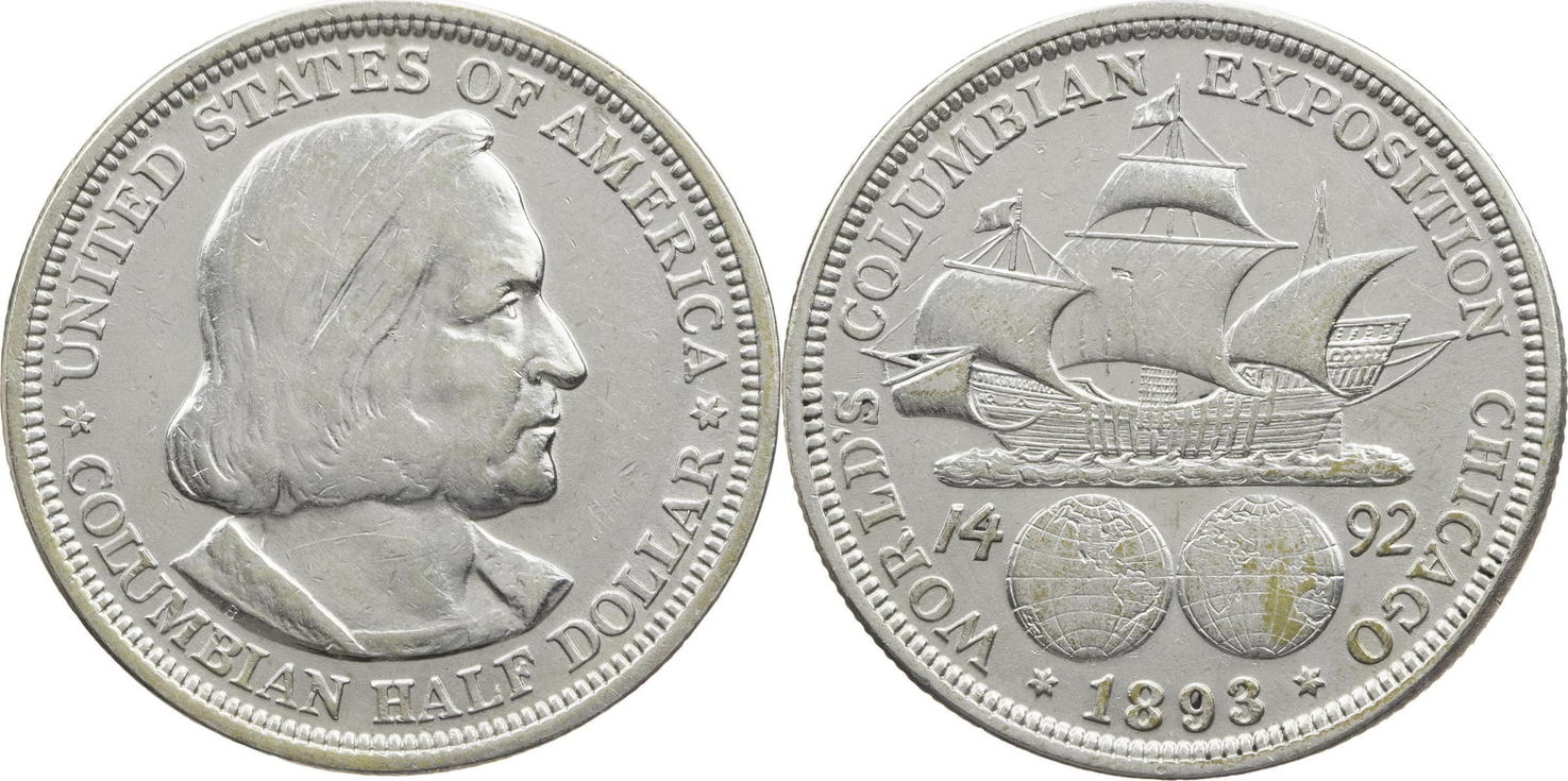 USA ½ Dollar 1893 Columbian Exposition Half Dollar VF | MA-Shops