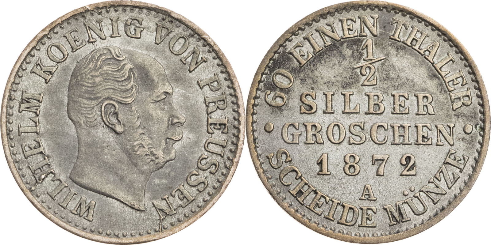 Preussen, Königreich 1/2 Silbergroschen 1872 A Wilhelm I. (1861-1888 ...