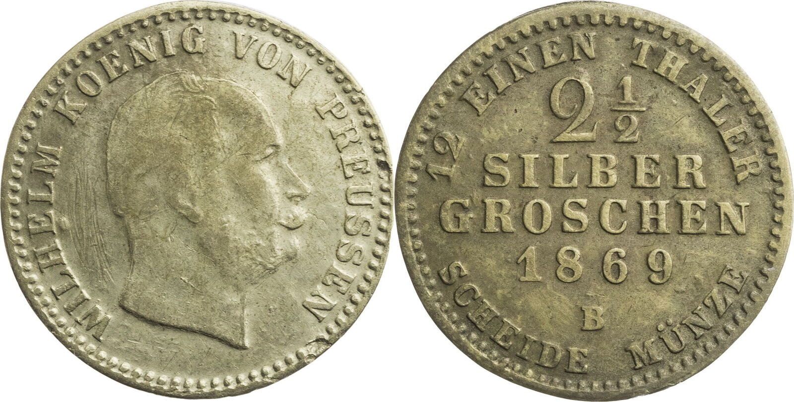 Preussen, Königreich 2 ½ Silbergroschen 1869 B Wilhelm I. (1861-1888 ...