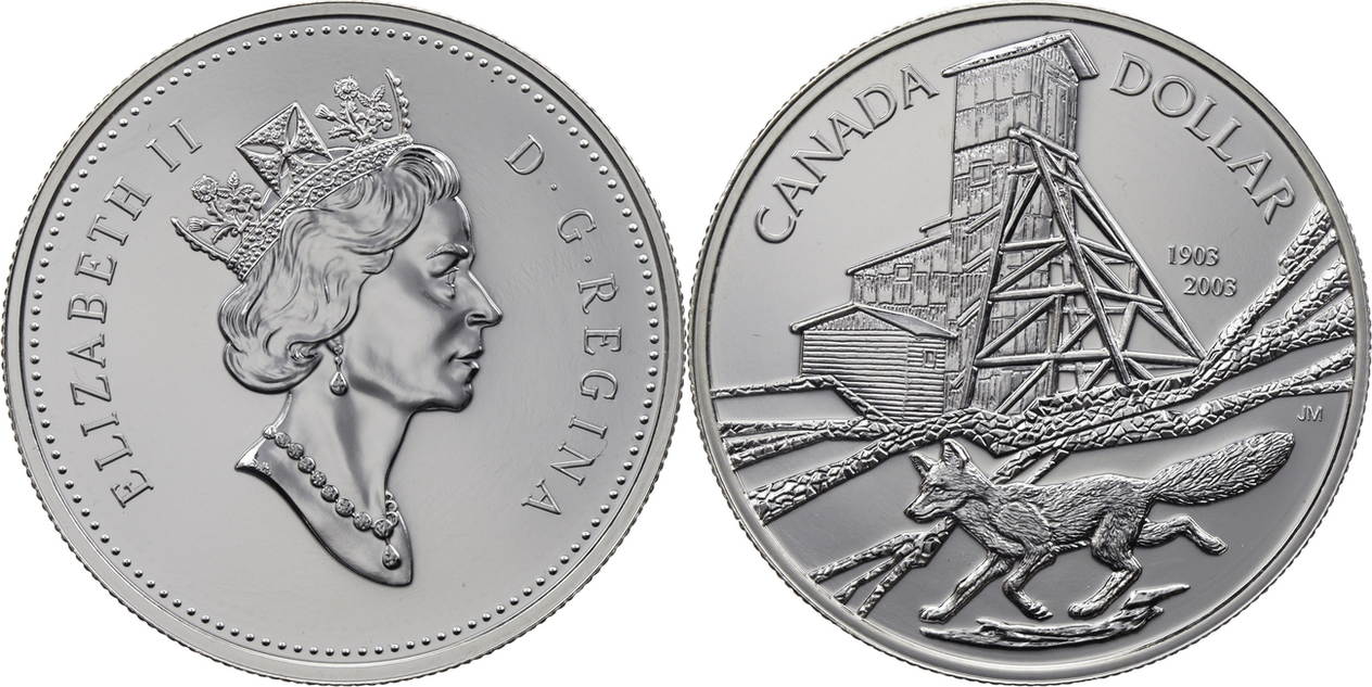 Kanada 1 Dollar 2003 Elizabeth II, 100th Anniversary of the Cobalt