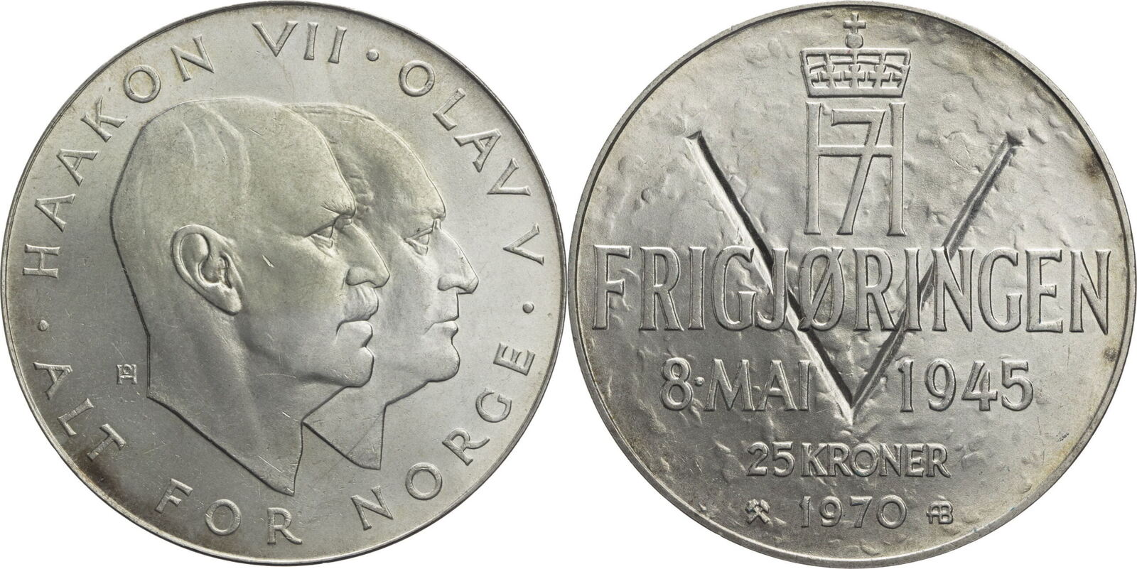 Norwegen 25 Kroner 1970 Liberation UNC | MA-Shops