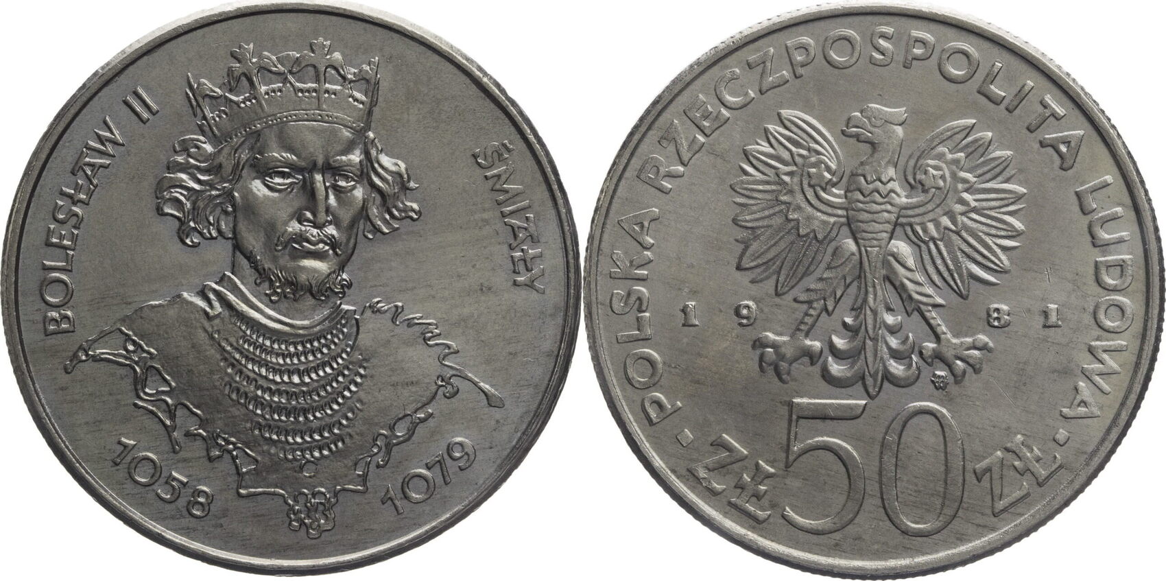 Polen Volksrepublik 50 Zloty 1981 MW Polish Rulers Series Boles aw 