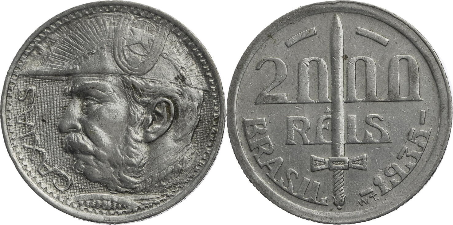 Brasilien 2000 Reis 1935 Duke of Caxias - Kursmünze VF | MA-Shops