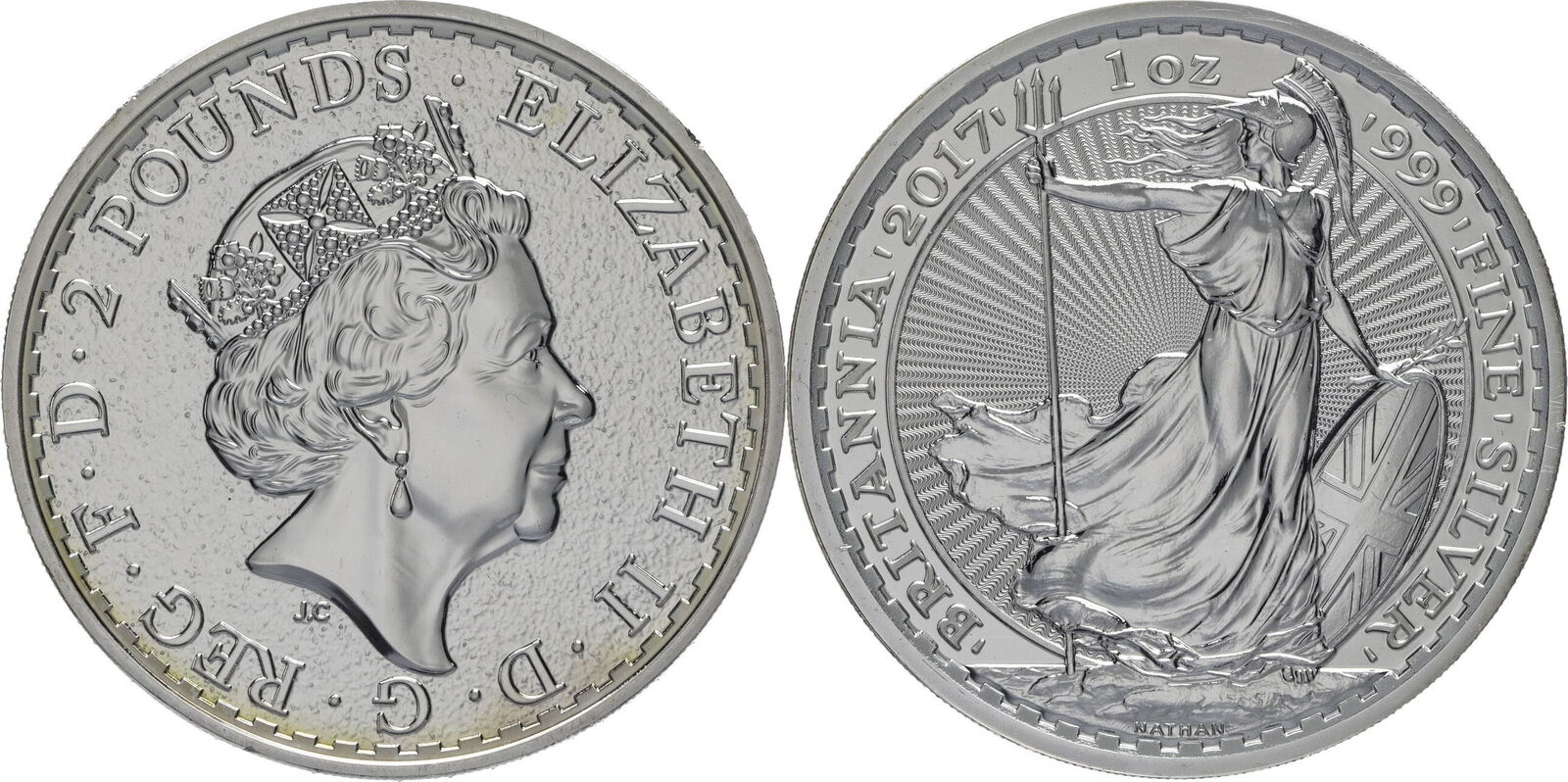 Großbritannien 2 Pfund 2017 Elisabeth II. (1952-2022) – Britannia EF ...