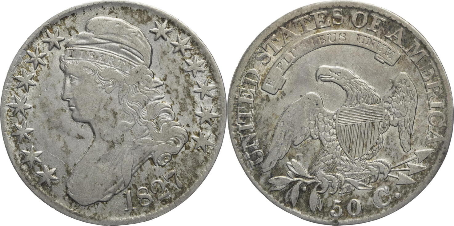 Hotsell 1827 capped bust half dollar