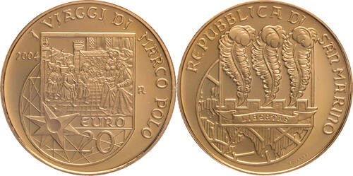 San Marino 20 und 50 Euro 2004 R Marco Polo Proof (gekapselt)