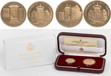 20 und 50 Euro 2011 R Architectural Elements of San Marino Proof (gekapselt)