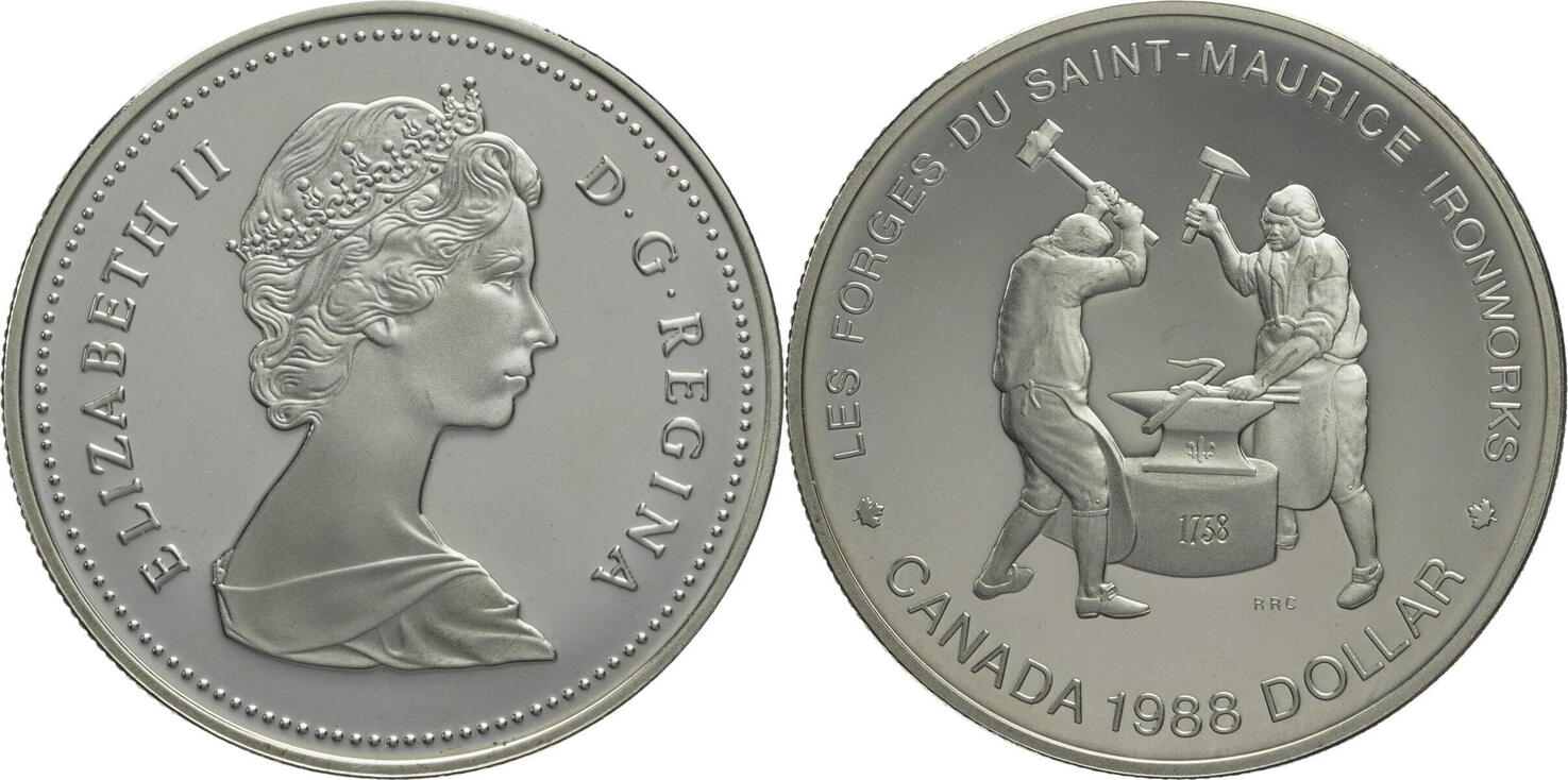 Kanada Dollar 1988 250th Anniversary of Saint-Maurice Ironworks Proof  (gekapselt)