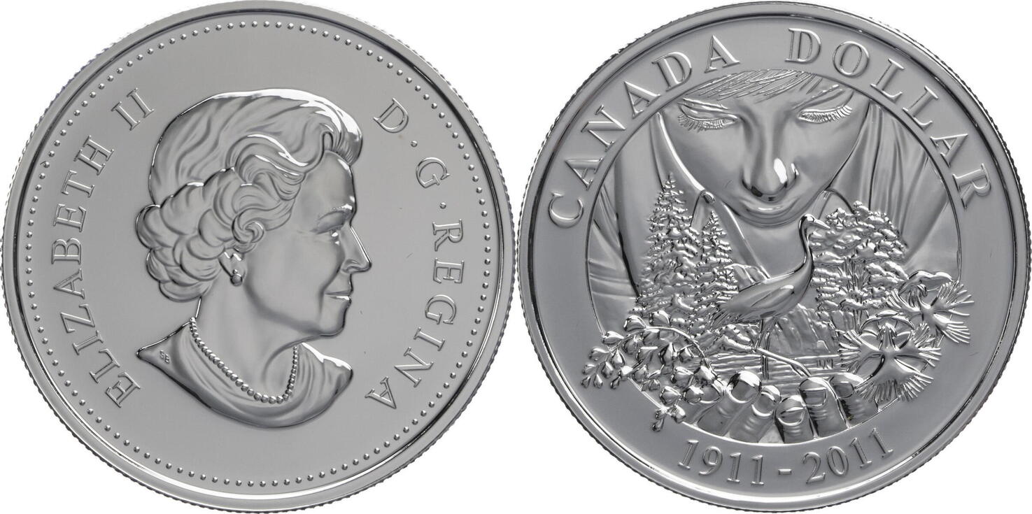 Kanada 1 Dollar 2011 Elizabeth Ii - 100th Anniversary Of Parks Canada 