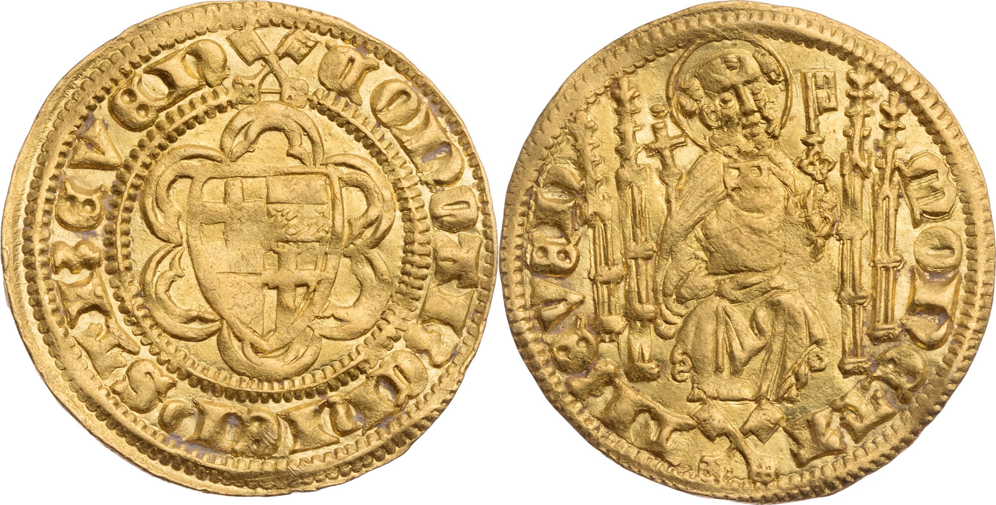 Trier, Erzbistum Goldgulden o. J. (1374) Kuno von Falkenstein (1362-1388),  Trier leichte Druckstellen, sonst aEF Русские монеты из драгоценных