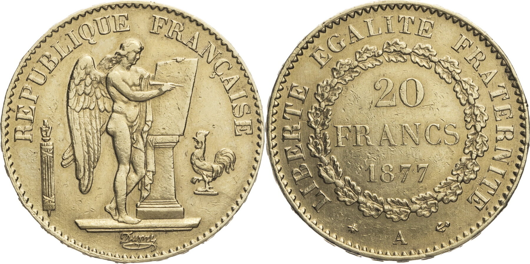Frankreich 20 Francs 1877 A Kursmünze (1871-1898) VF | MA-Shops