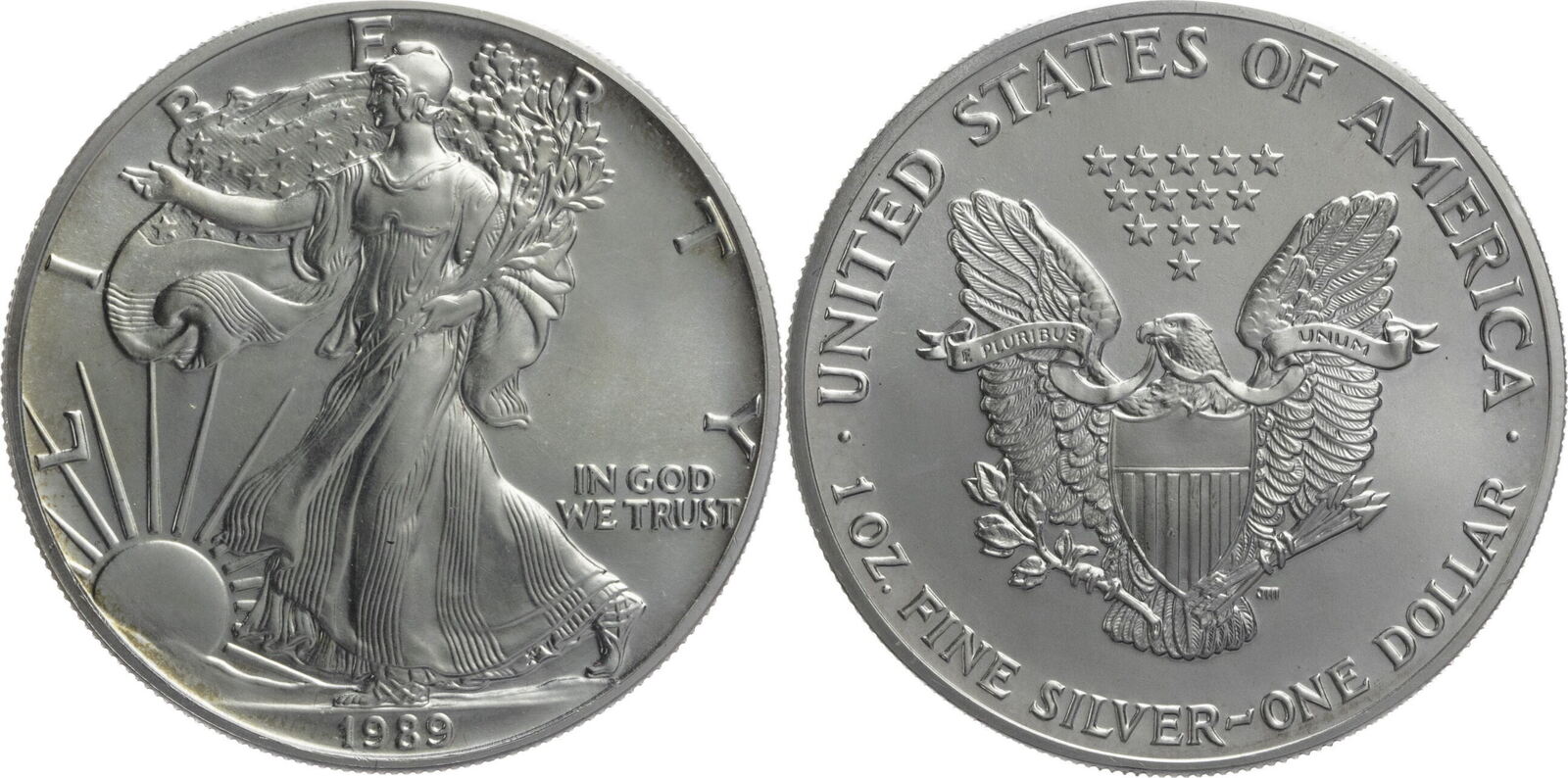 USA 1 Dollar 1989 American Silver Eagle - 1 Oz Silver UNC | MA-Shops