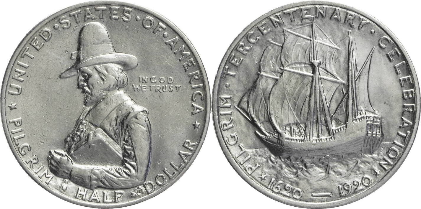 USA ½ Dollar 1920 Landing of Pilgrims at Plymouth VF-EF | MA-Shops