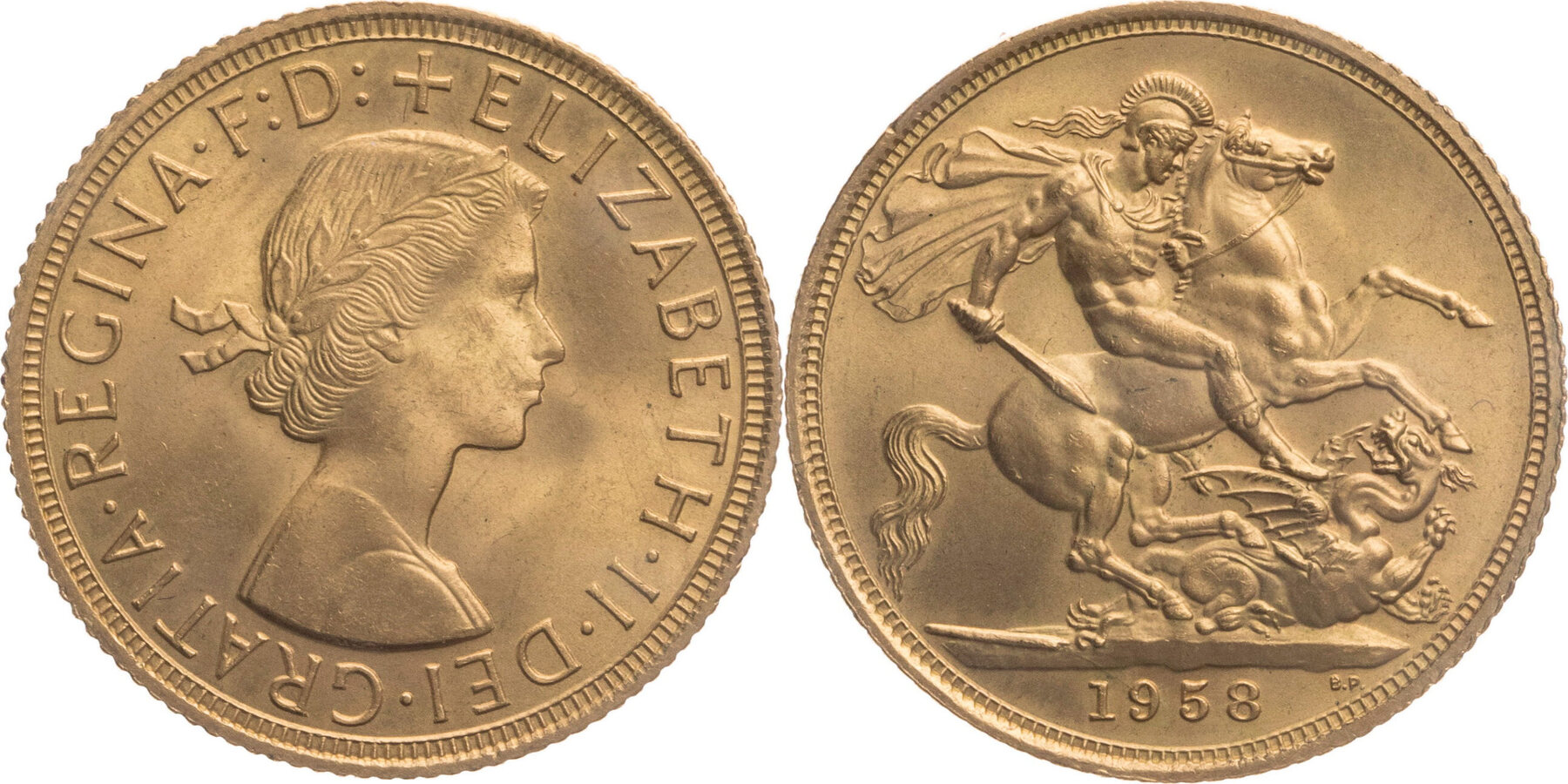 Großbritannien Sovereign 1958 Elisabeth II. - 1st Portrait (1957-1968 ...