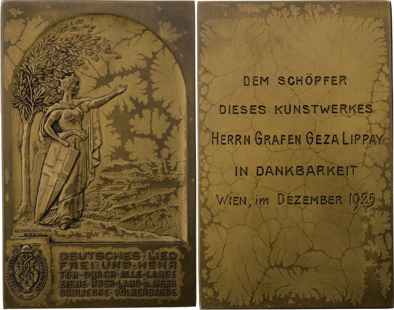 Osterreich Ae Pramienplakette Um 1925 Plakette V Reinemer Spiegel Des Wiener Kaufmannischen Gesang Vereins Ef L Fleckig Ma Shops