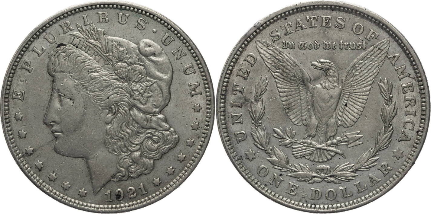 USA 1921 Morgan Dollar - Kursmünze (1878-1921) VF | MA-Shops