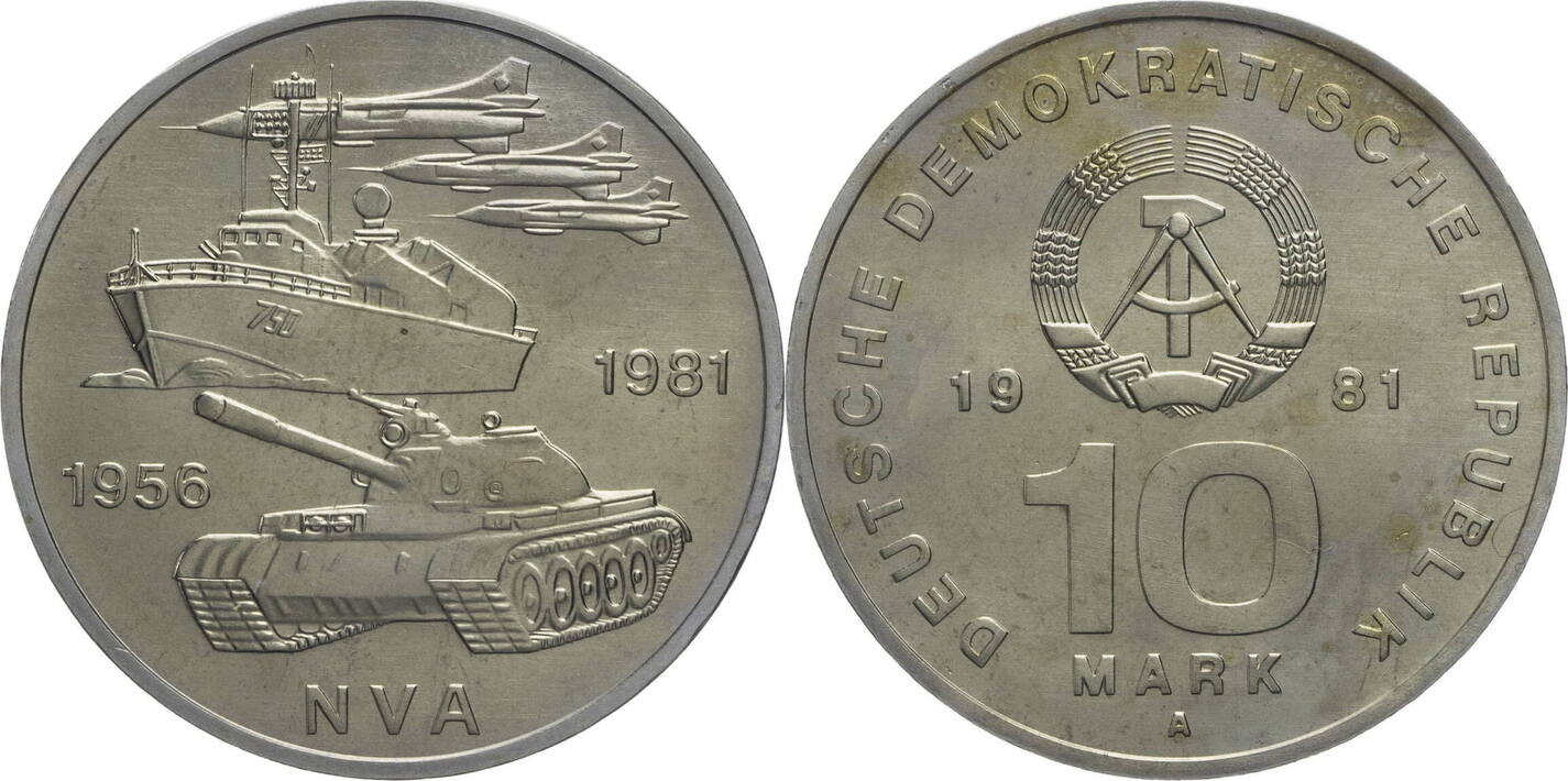 DDR 10 Mark 1981 (A) 25 Jahre Nationale Volksarmee vz | MA-Shops