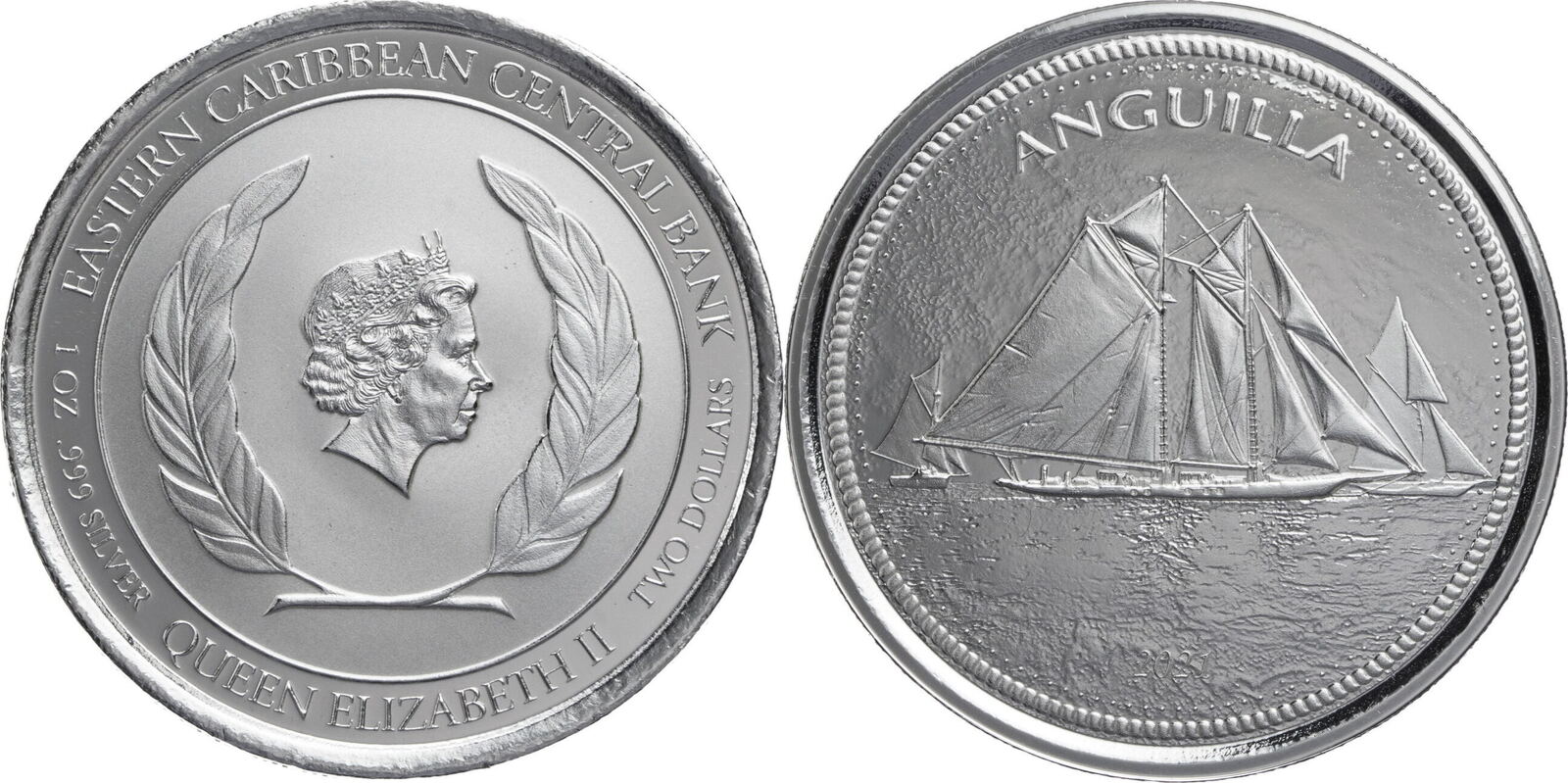 Anguilla 2 Dollars 2021 Sailing Regatta Proof MA Shops   63666 63666 1 C 