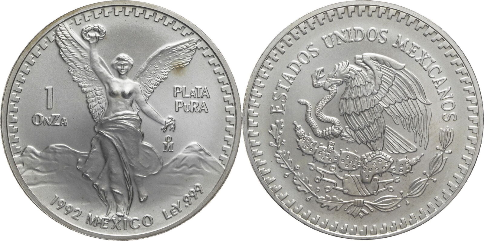 Mexiko 1992 Mo 1 Onza Libertad - Silver Bullion Coinage EF | MA-Shops