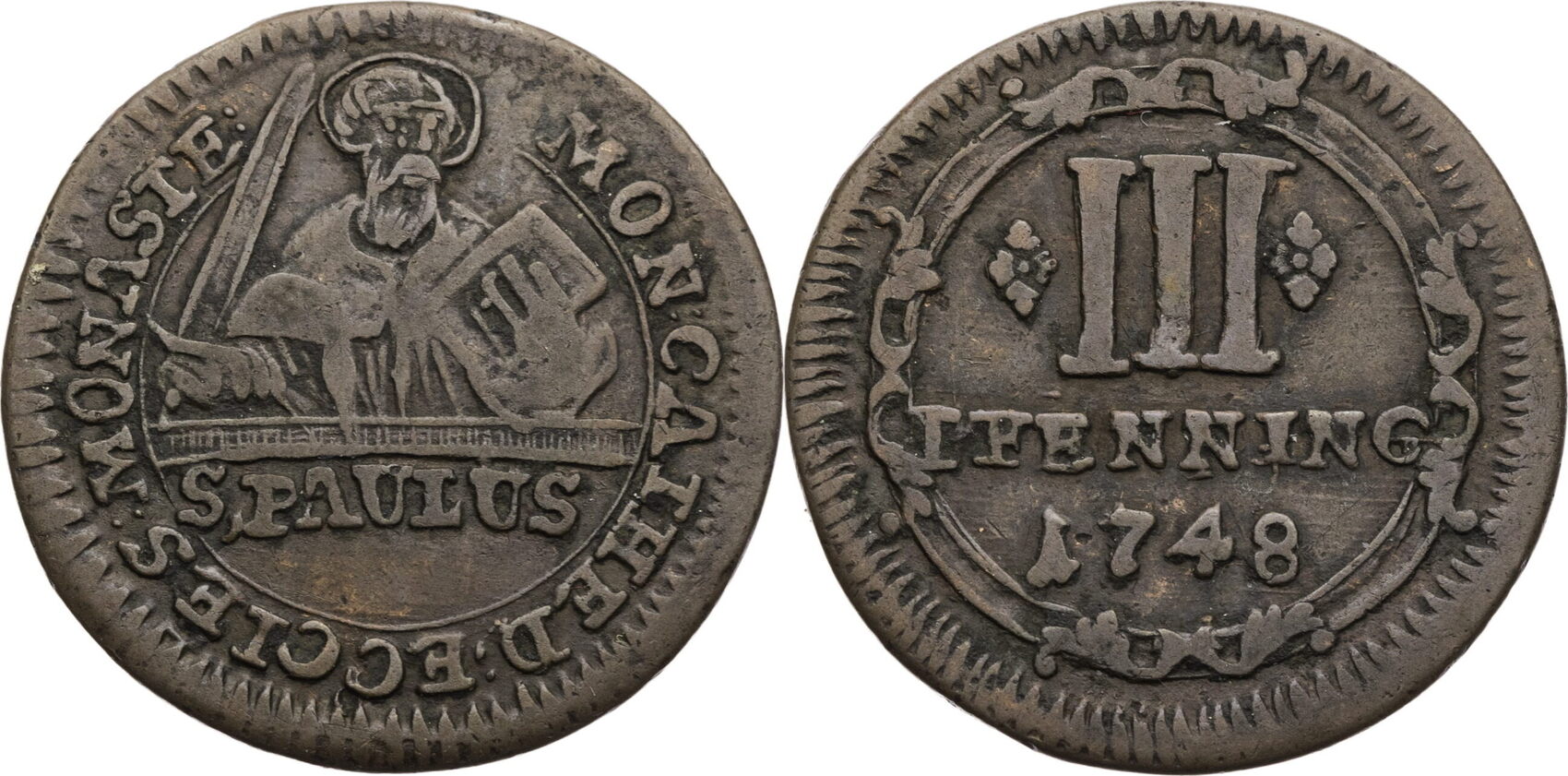 Münster 3 Pfenning 1748 VF | MA-Shops