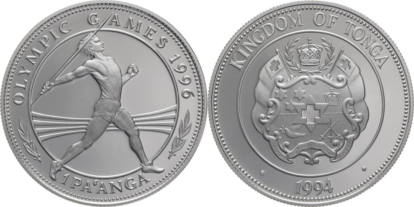 Tonga 1 Pa'anga 1994 Olympische Spiele 1996 - Speerwerfer Proof | MA-Shops