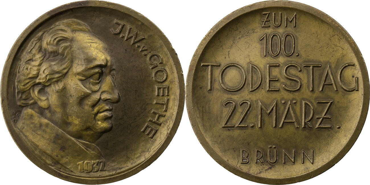 Deutschland Ae Medaille 1932 Johann Wolfgang V Goethe Med O Sign A S 100 Todestag Ef L Randfehler Ma Shops