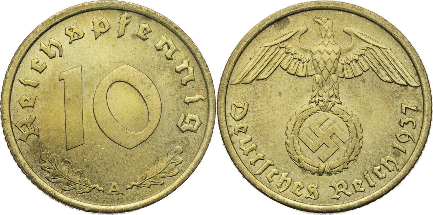 Drittes Reich 10 Reichspfennig 1937 A Kursmünze (1936-1939) aEF | MA-Shops