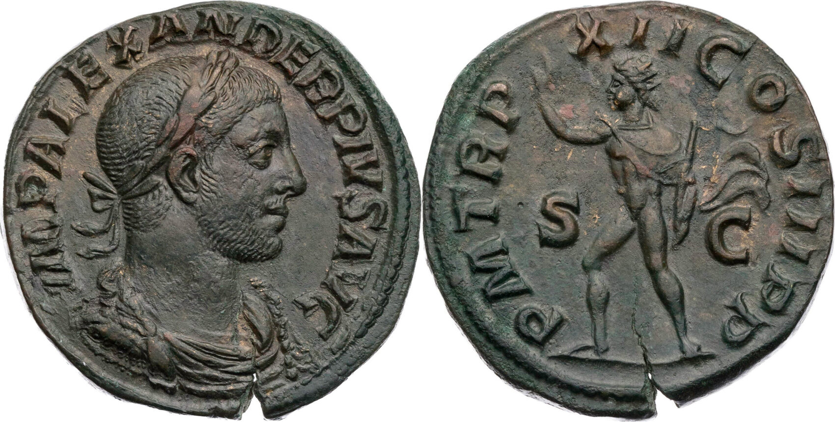 Römische Kaiserzeit Sesterz 233 n. Chr. Severus Alexander, Büste