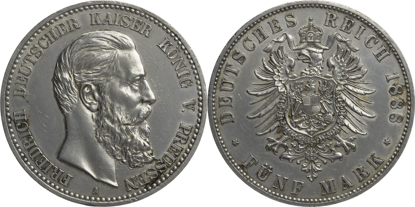 Kaiserreich Preussen 5 Mark 1888 A Friedrich III 1888 Kursm nze Kaiserreich Preussen 5 Mark 1888 A Friedrich III 1888 Kursm nze