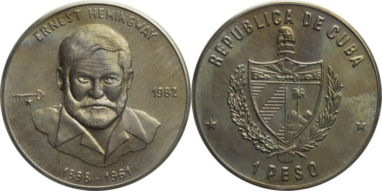 Kuba 1 Peso 1982 Ernest Hemingway EF MA Shops kuba-1-peso-1982-ernest-hemingway-ef-ma-shops