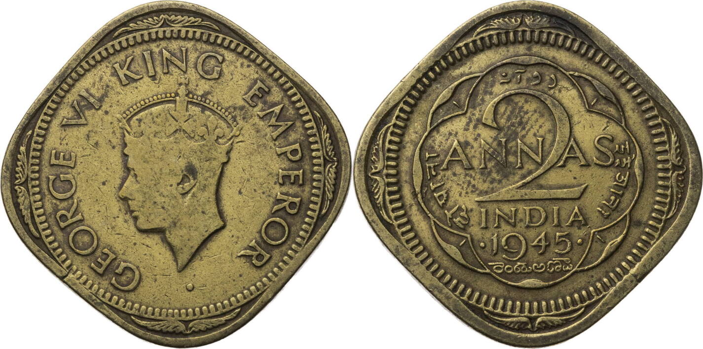 Indien 2 Annas 1945 Georg VI 1936 1952 Kursm nze F MA Shops indien-2-annas-1945-georg-vi-1936-1952-kursm-nze-f-ma-shops