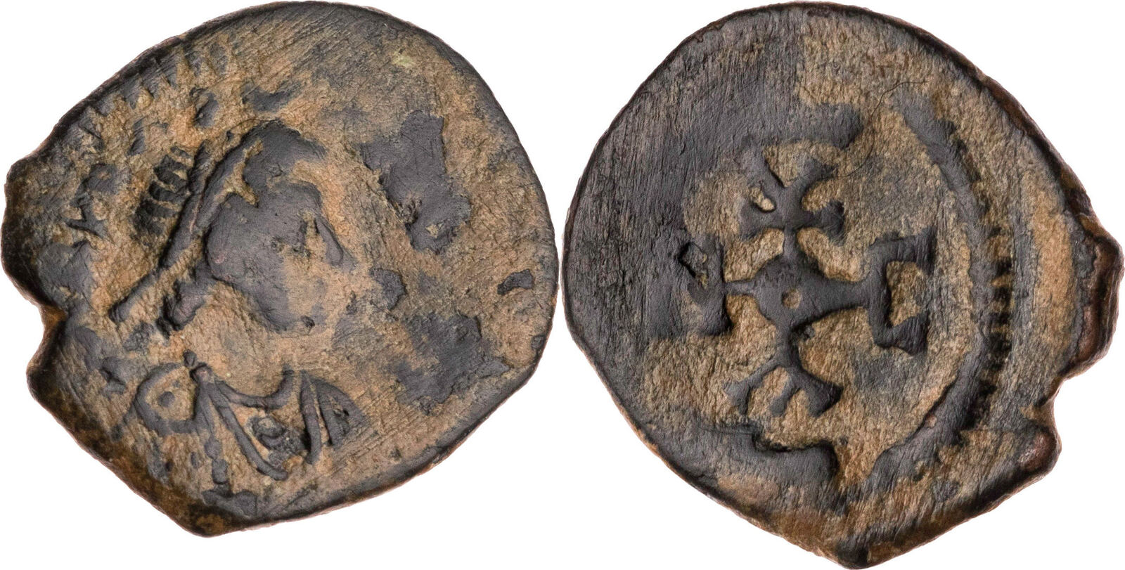 Byzanz Pentanummium (5 Nummi) 560-565 Iustinianus I., Antiochia, Büste ...