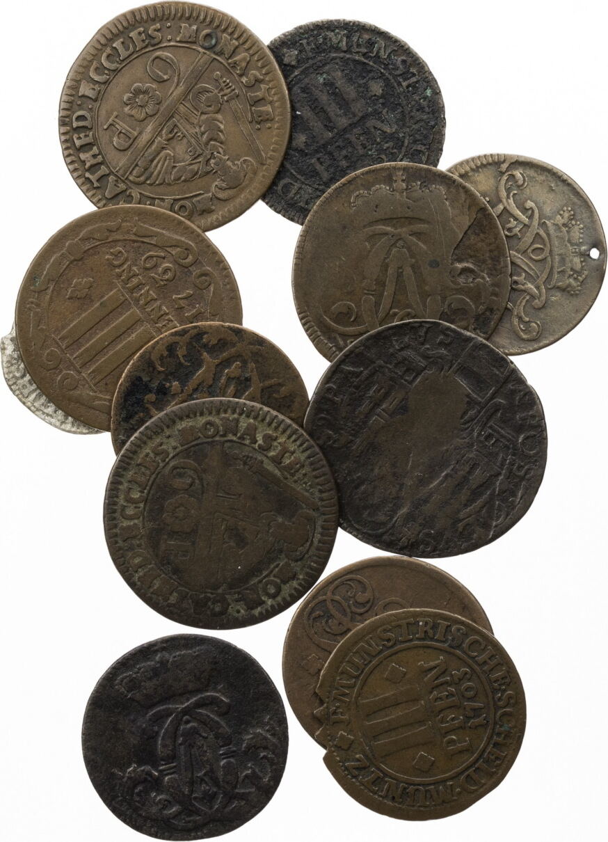 Münster 17.19. Jh. Sammlung von 10 Münzen, verschiedene Nominale und